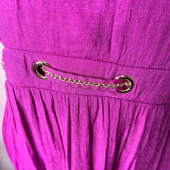 Thalia Sodi Maxi Dress Fuchsia chain detail - Picture 4 of 12